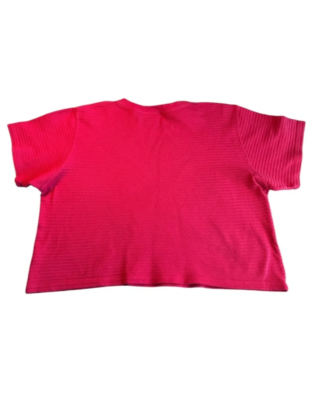 NWOT Big Bud Press Honeycomb Crop Tee Hot Pink Size Medium